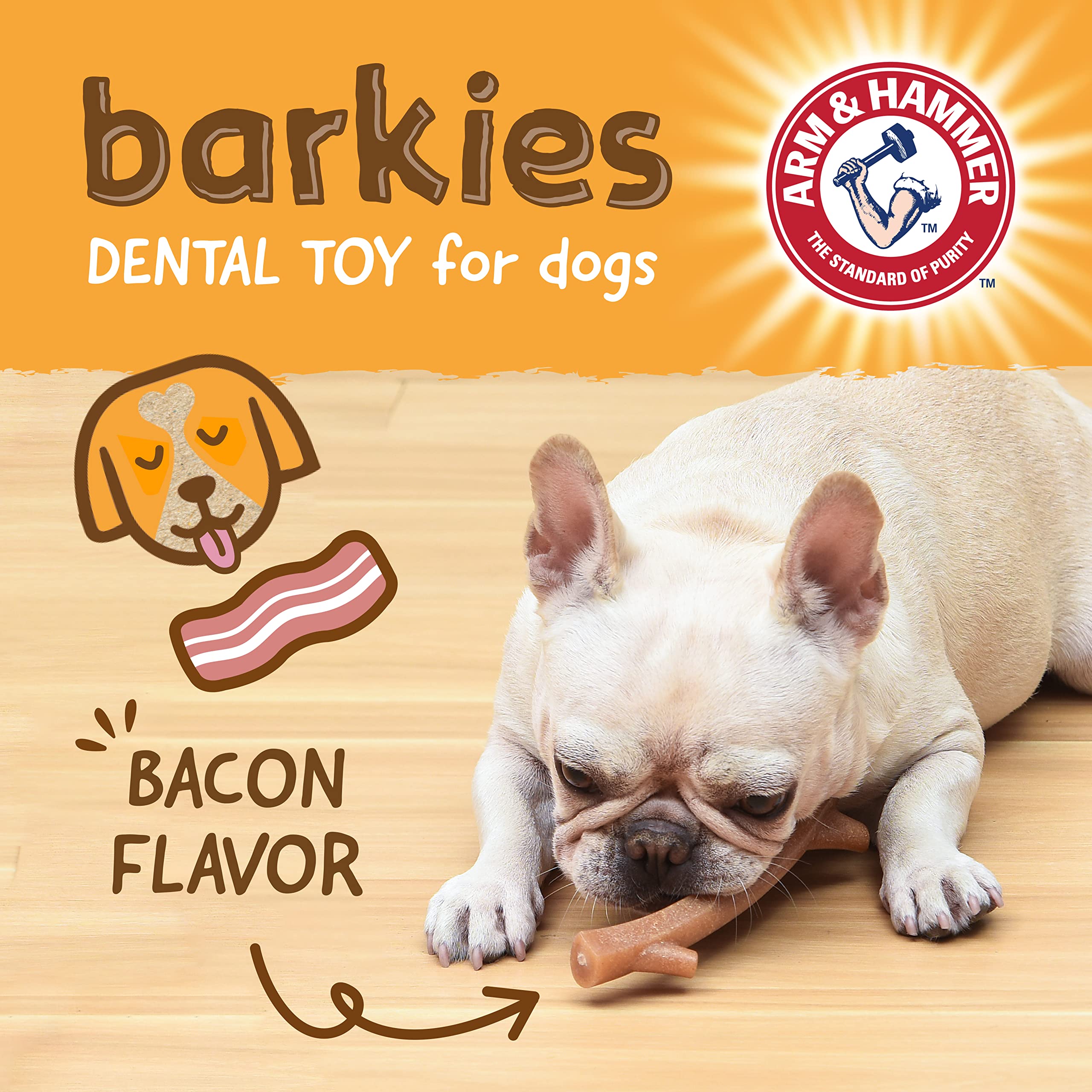 Arm & Hammer Barkies rama 8 pulgadas sabor bacon para masticar