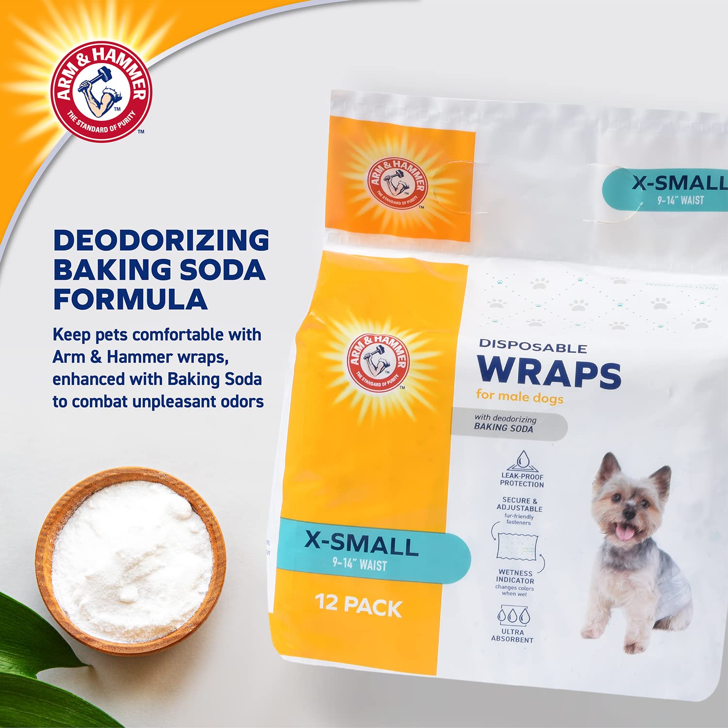 Arm & Hammer wrap con bicarbonato para controlar olores durante entrenamiento.