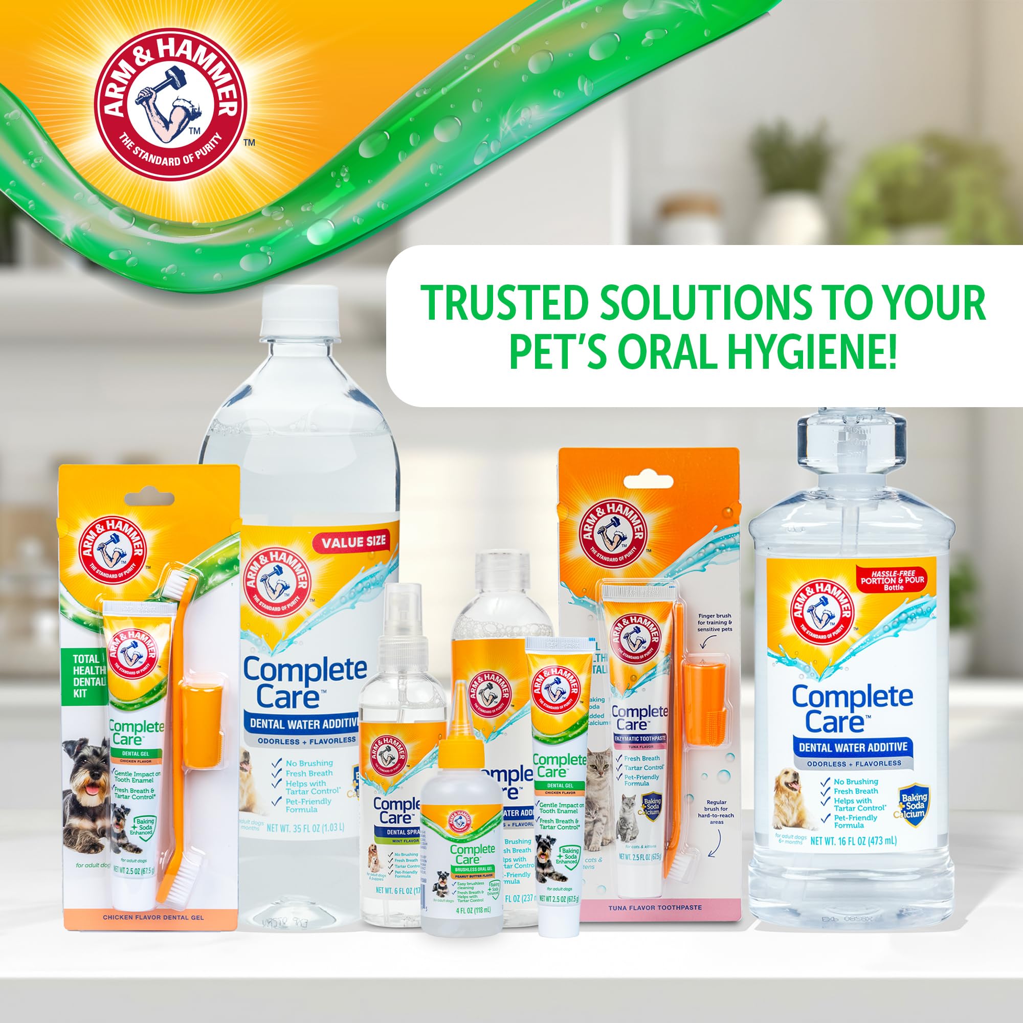 Producto de Arm & Hammer para cuidado oral de perros, sin crueldad.