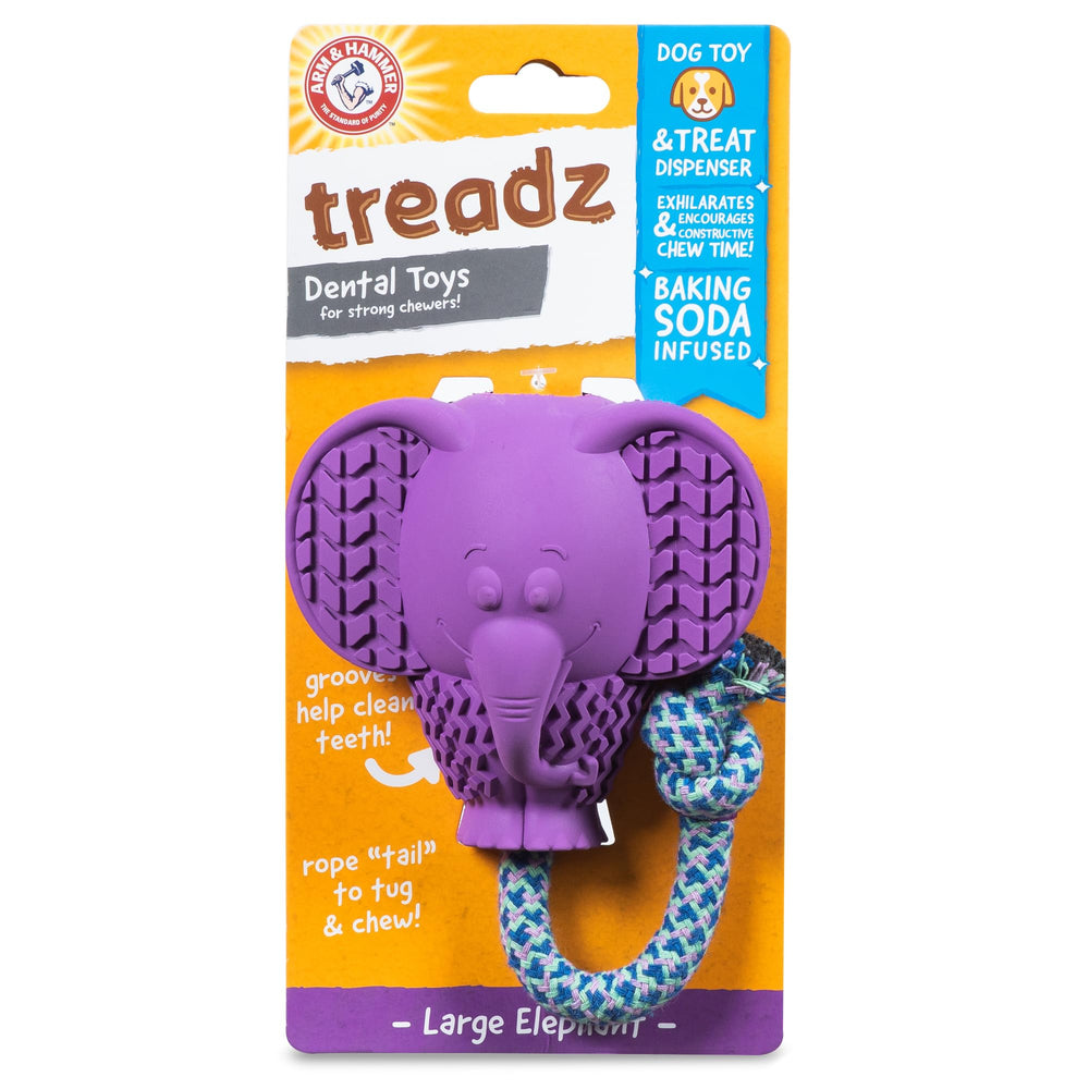 Arm & Hammer Elephant Treadz, juguete dental para perros, diseño elefante para masticar.