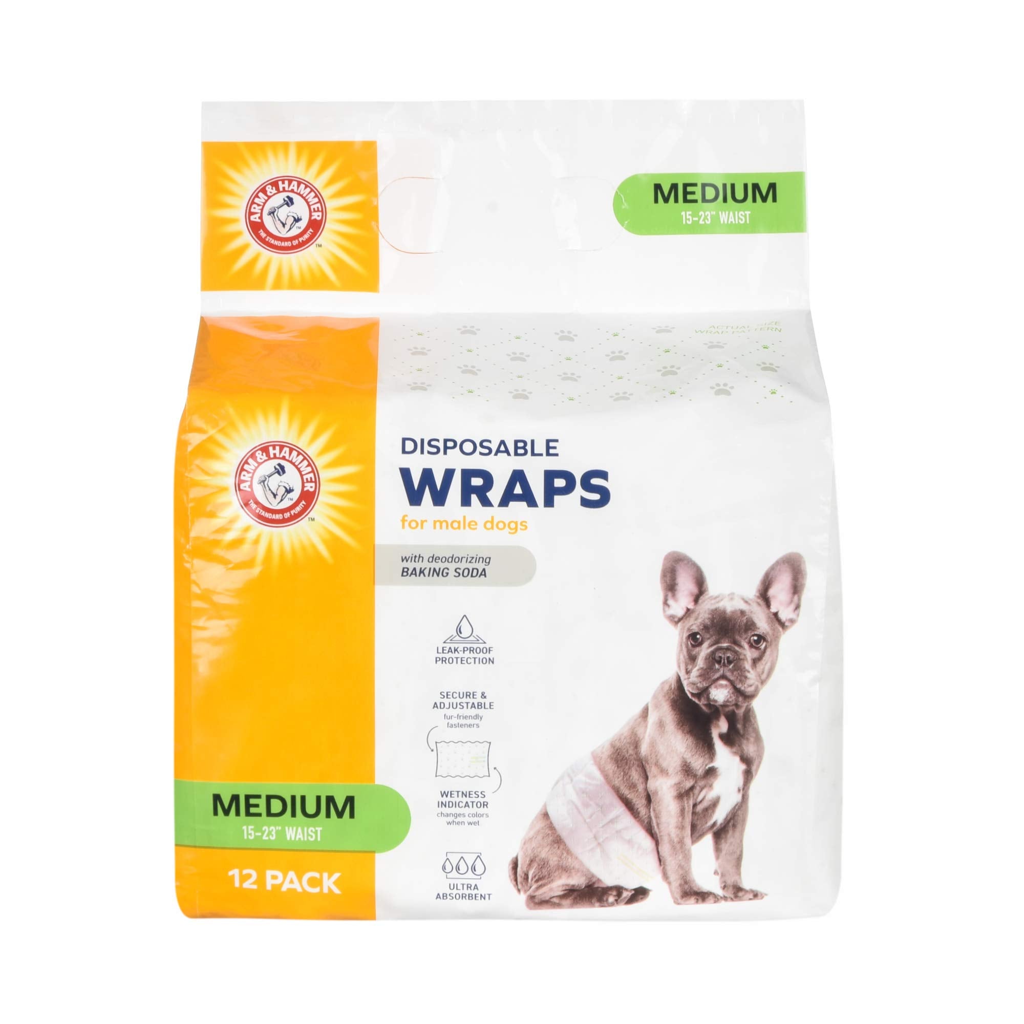Arm & Hammer envoltura medio perro macho: ajuste cómodo en la cintura.