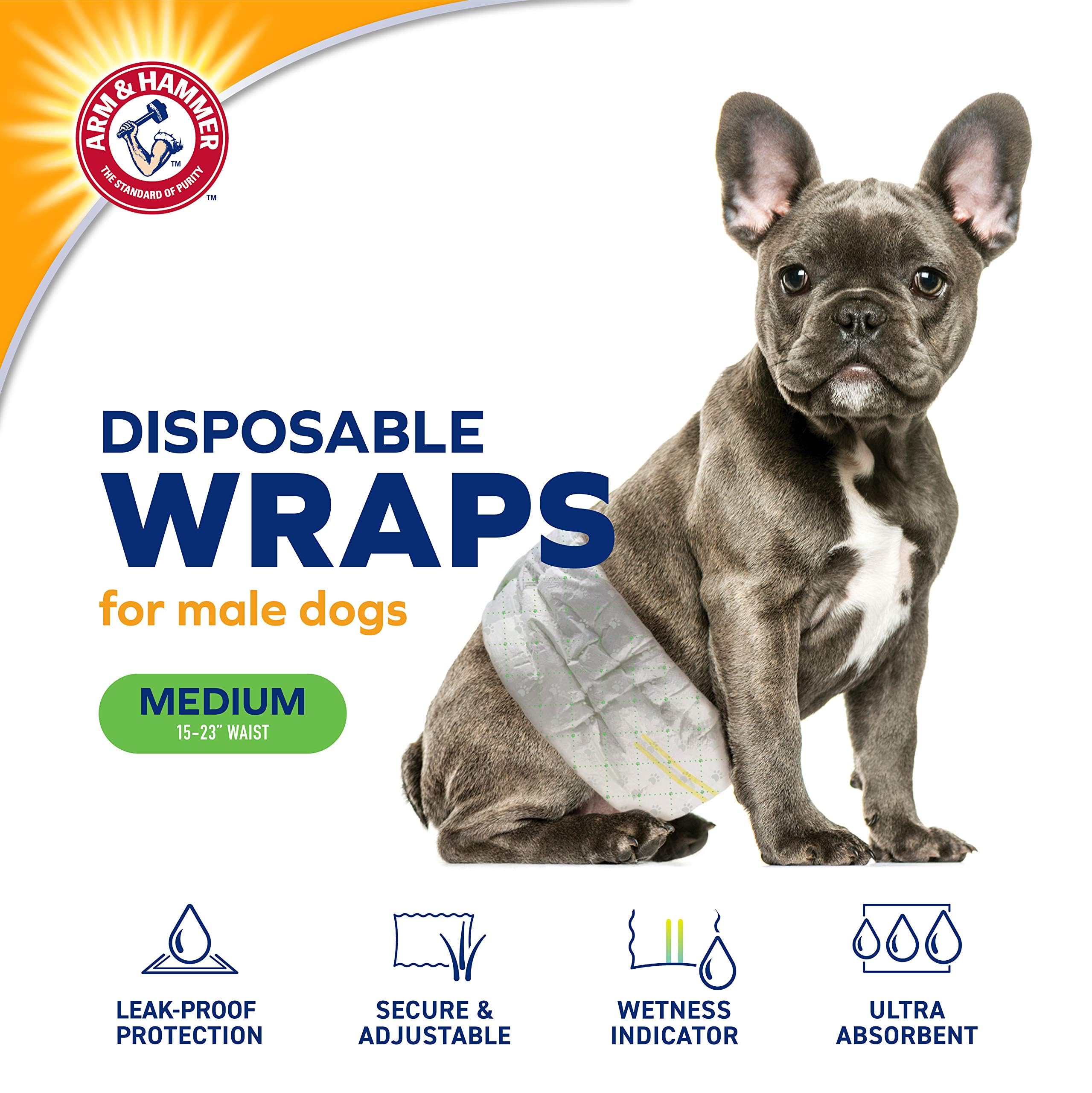 Arm & Hammer Envolturas con núcleo absorbente para mantener seco el pelaje.
