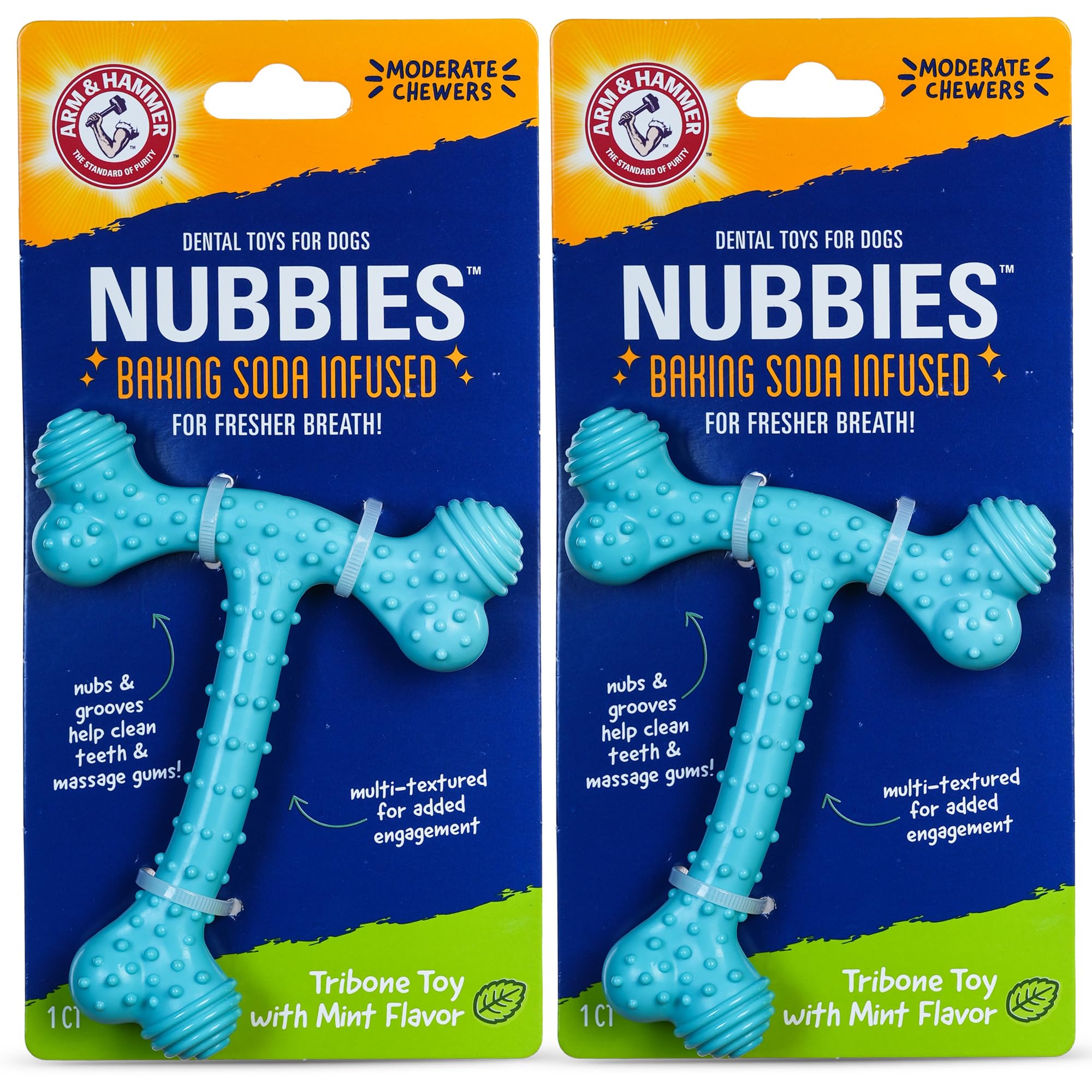 Arm & Hammer Nubbies T-Bone, juguete dental para perros, ayuda en la higiene dental durante masticación.