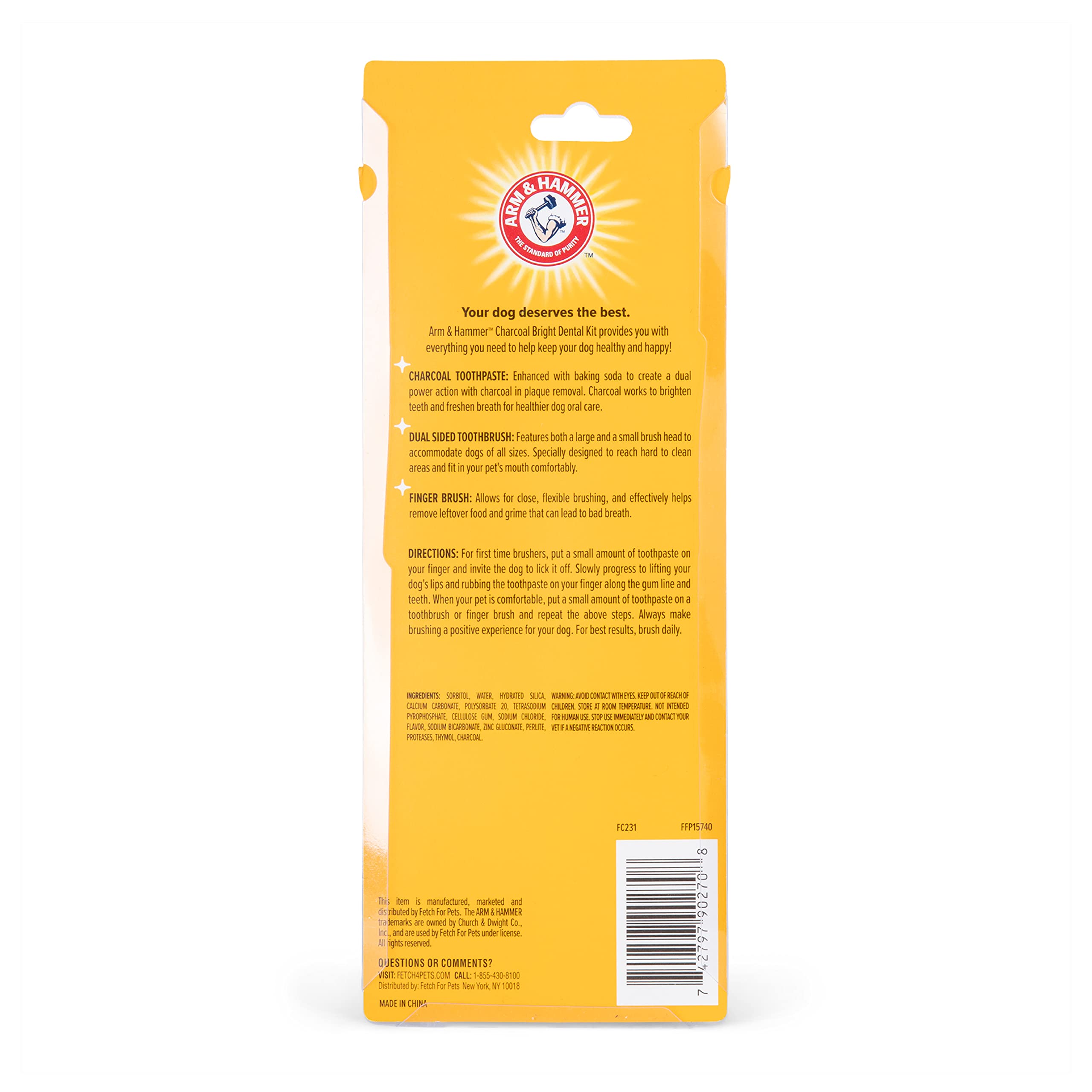 Arm & Hammer para Mascotas: cepillo dental de dos caras para perros.