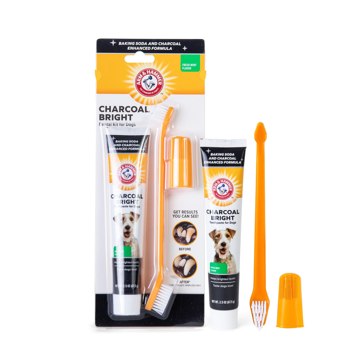 Arm & Hammer para Mascotas: kit dental con cepillo de doble cabeza facilita limpieza diaria.