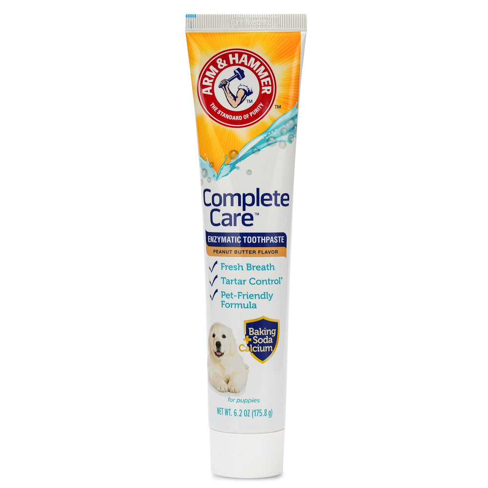 Pasta dental Arm & Hammer para cachorros en tubo, facilita iniciar la rutina diaria.