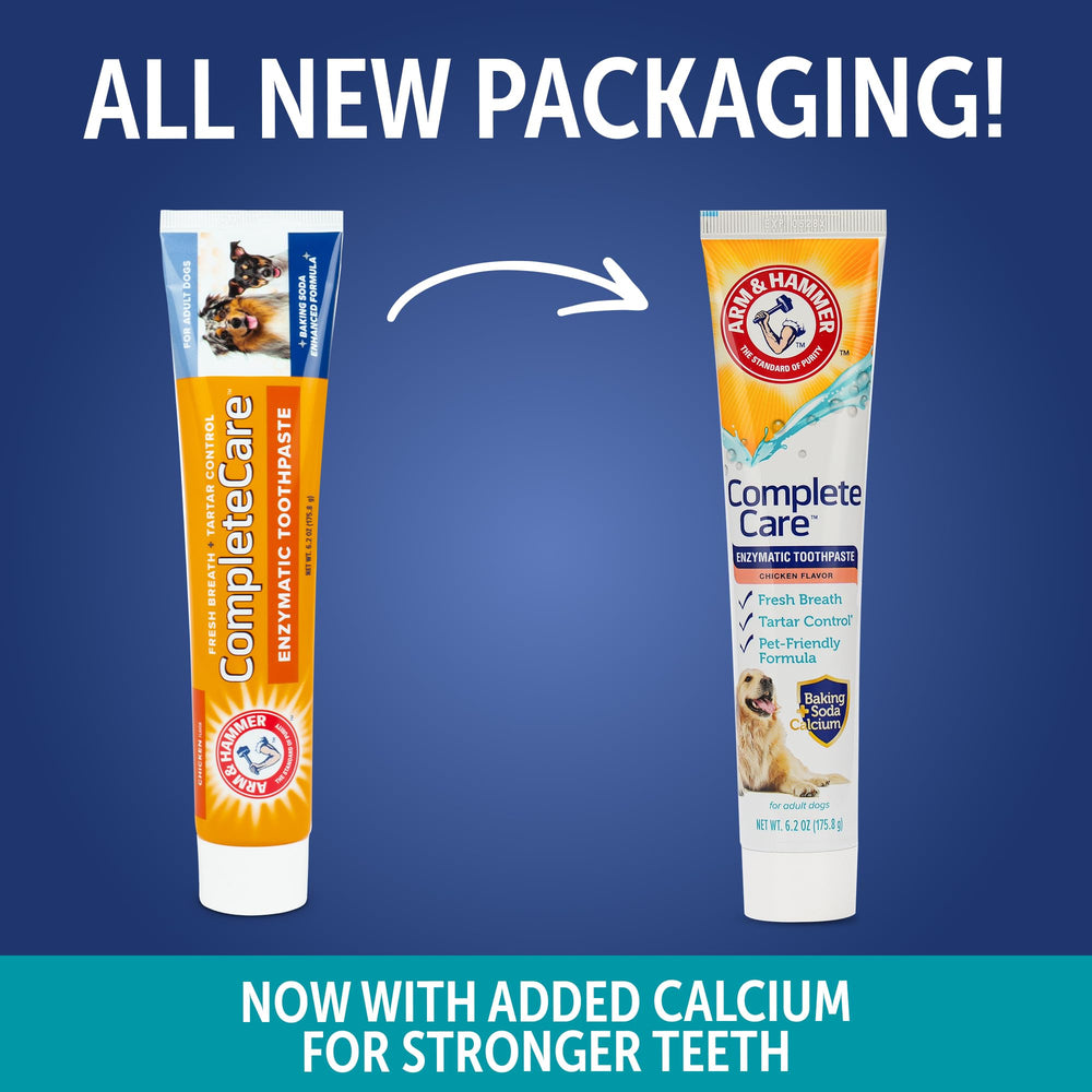 Pasta dental para perros Arm & Hammer en tubo abierto para uso diario.