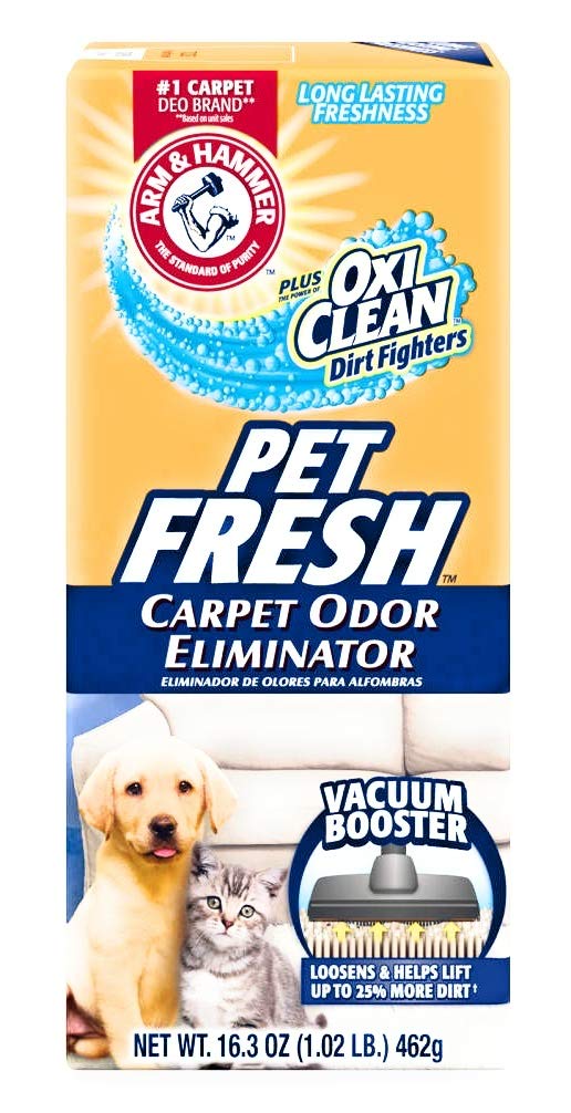 Arm & Hammer Pet Fresh: eliminador de olores para alfombras, aroma fresco duradero.
