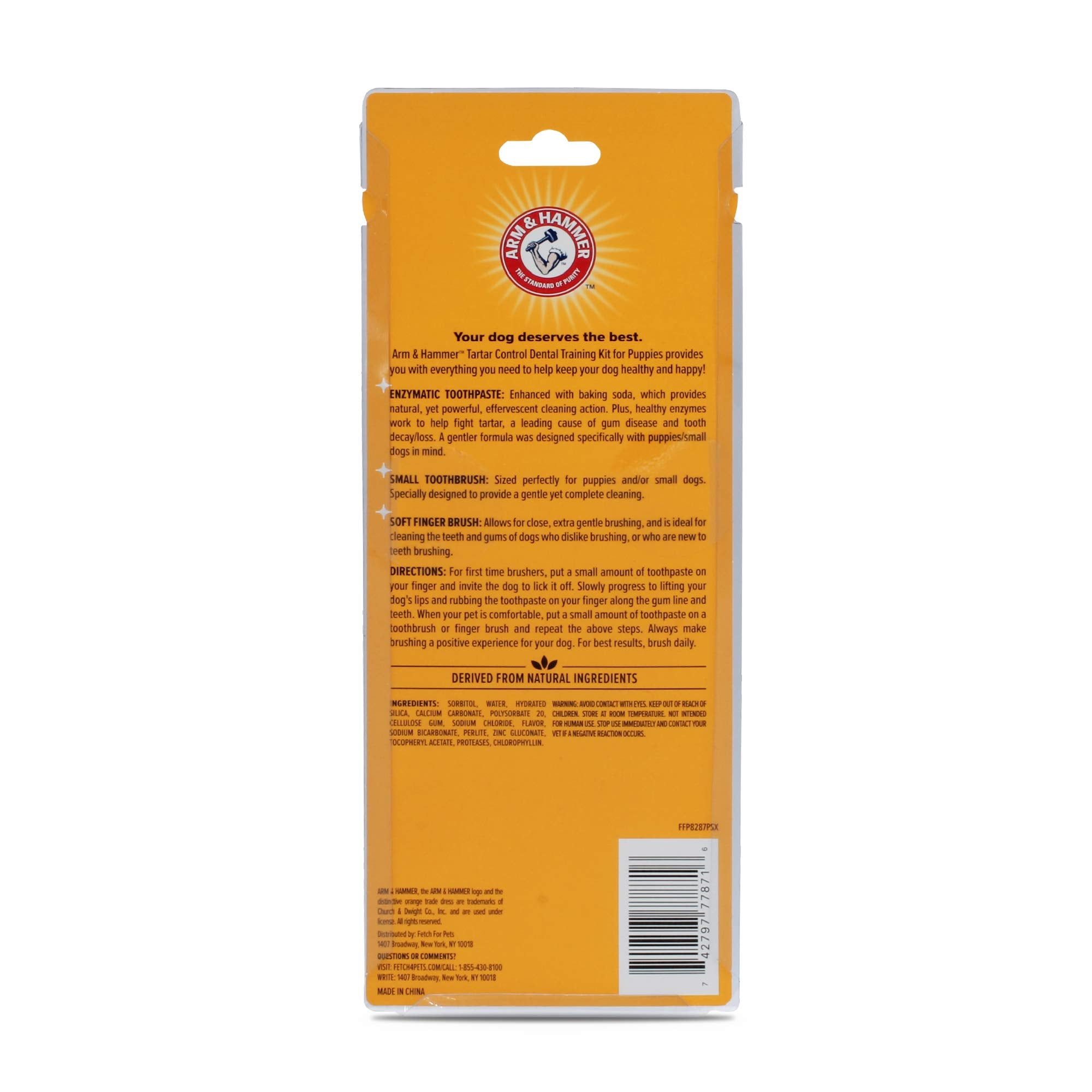 Presentación del conjunto de entrenamiento dental Arm & Hammer para cachorros