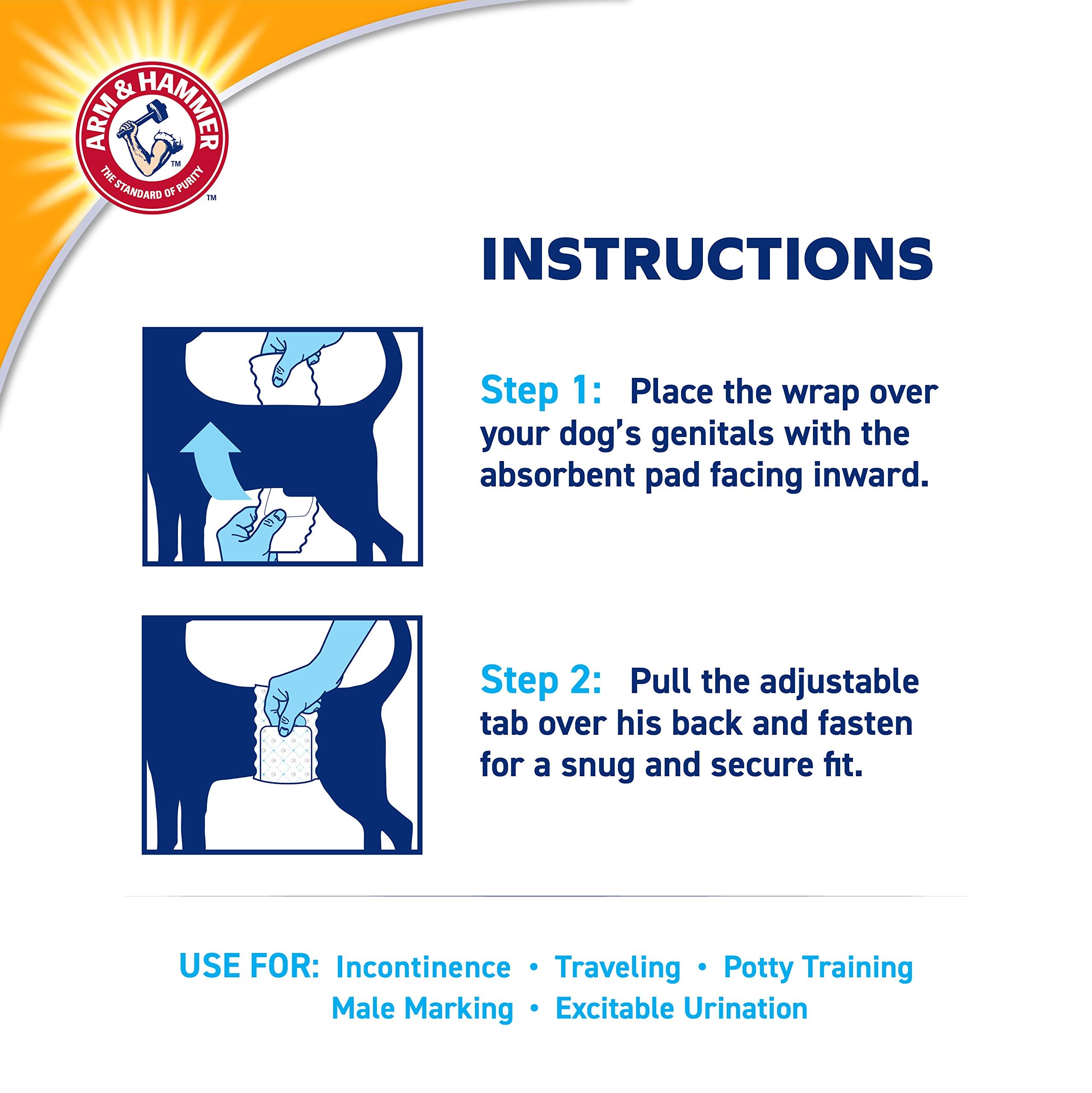 Arm & Hammer talla grande 18-27 pulgadas para perros machos.