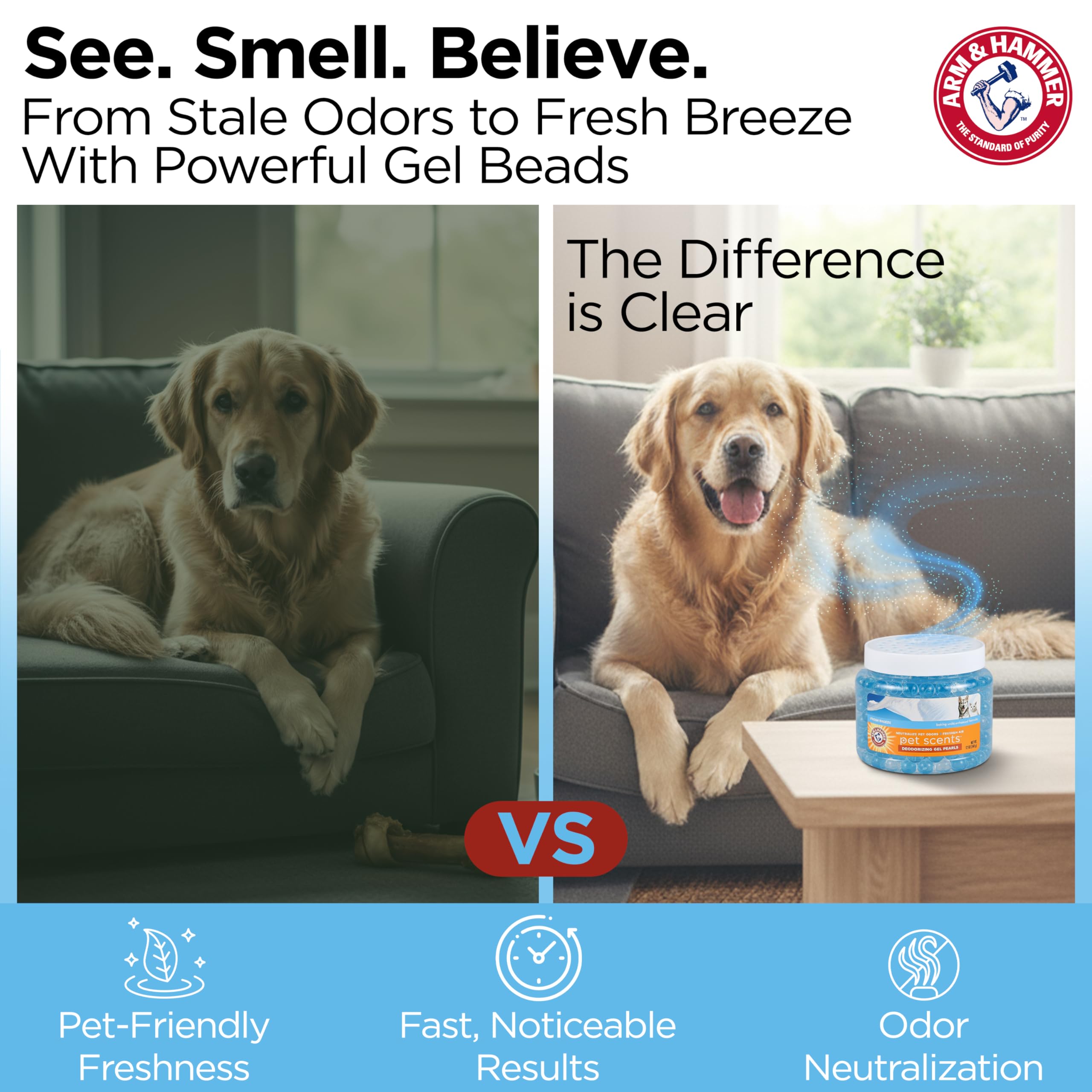 Arm & Hammer uso fácil en habitaciones de mascotas