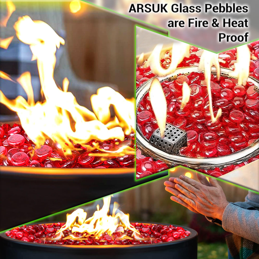 ARSUK piedras de cristal rojas para mesas, iluminación y brillo sutil