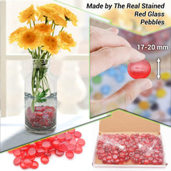 ARSUK piedras de cristal rojas para plantas en macetas, realzan la decoración