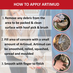 Artimud protege la rana y la suela del casco, evitando zonas sensibles.