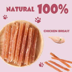 ASMPET Tiras pollo jerky para entrenamiento fácil y agradable.