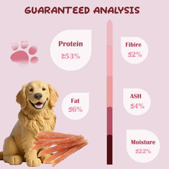 ASMPET Tiras pollo jerky en saco reutilizable para conservar frescura.