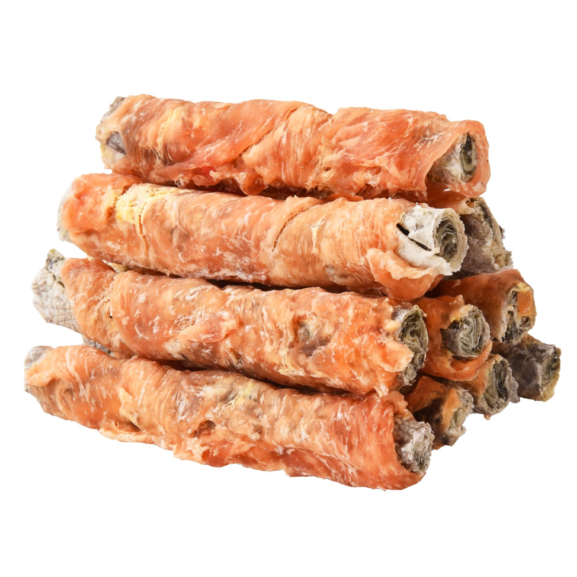 ASMPET Bastones de piel de bacalao envueltos en pollo, snack sabroso para perro