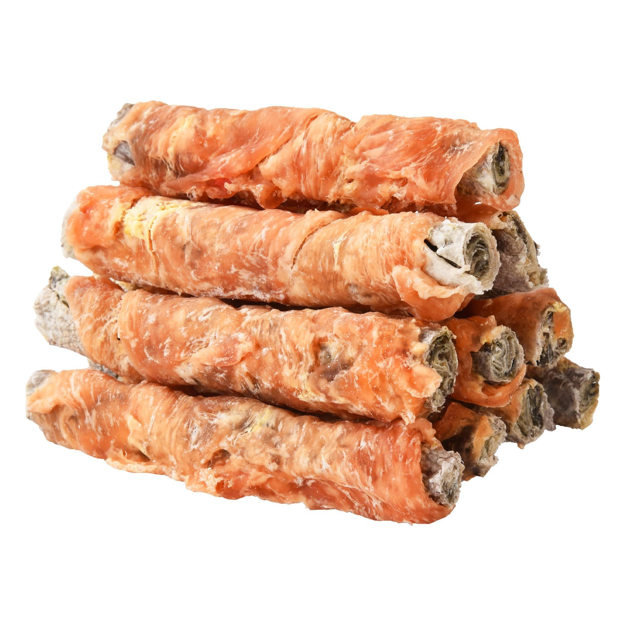 ASMPET Bastones de piel de bacalao envueltos en pollo, snack sabroso para perro