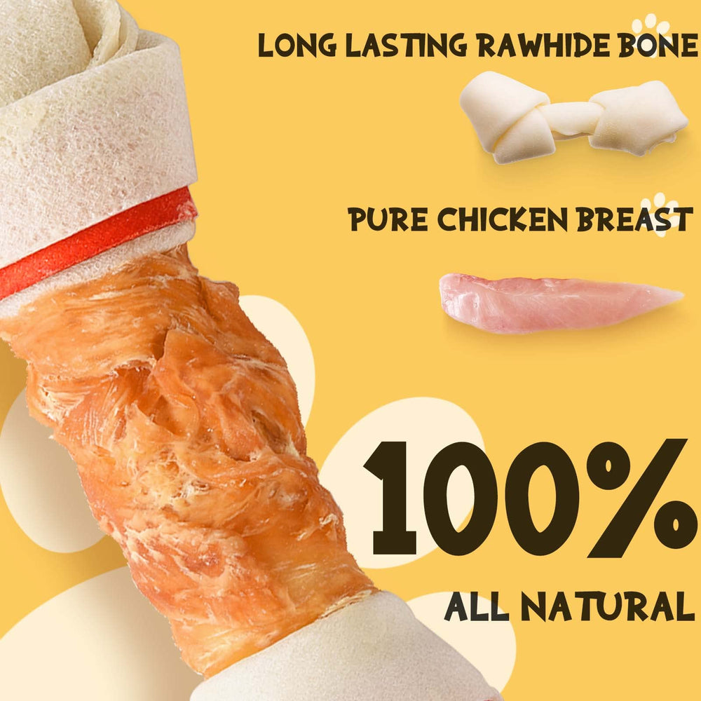 ASMPET huesos nudo de pollo: ideal para paseos y juegos.
