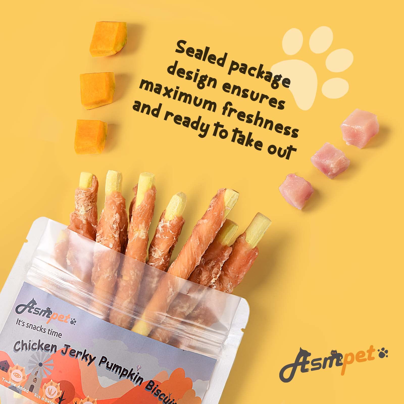 ASMPET ingredientes-calabaza naturales para la dieta del perro.