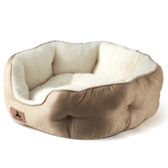 Asvin cama para perro pequeño, vista frontal, suave y acogedora para siestas.