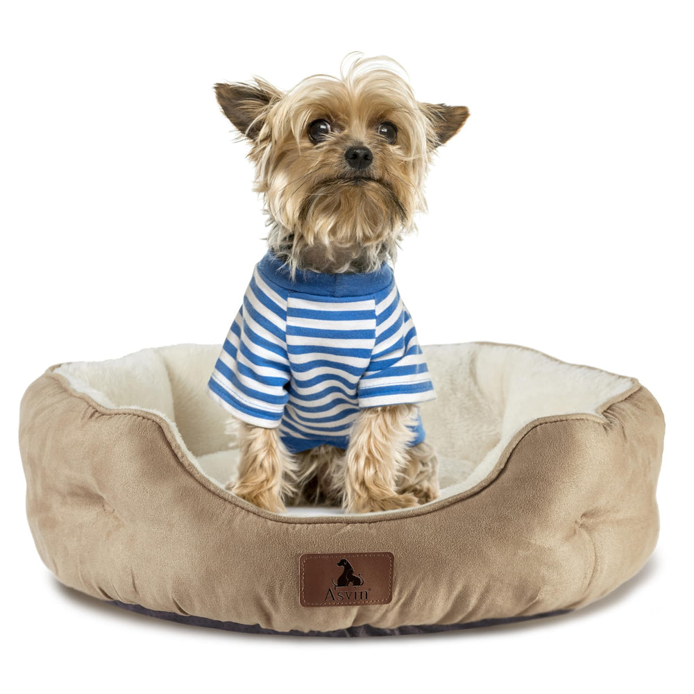 Asvin cama para perro pequeño, vista lateral, seguridad y comodidad para descansar.