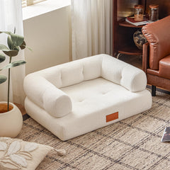 ATJafurn sillón perro, placa de cuero con nombre, personaliza su rincón favorito.