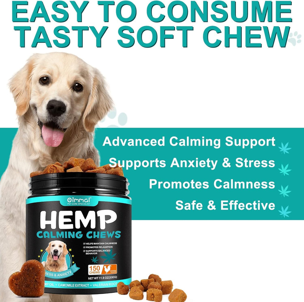 ATOANY masticables calmantes para perros, textura suave y sabor a pollo, fácil de aceptar.