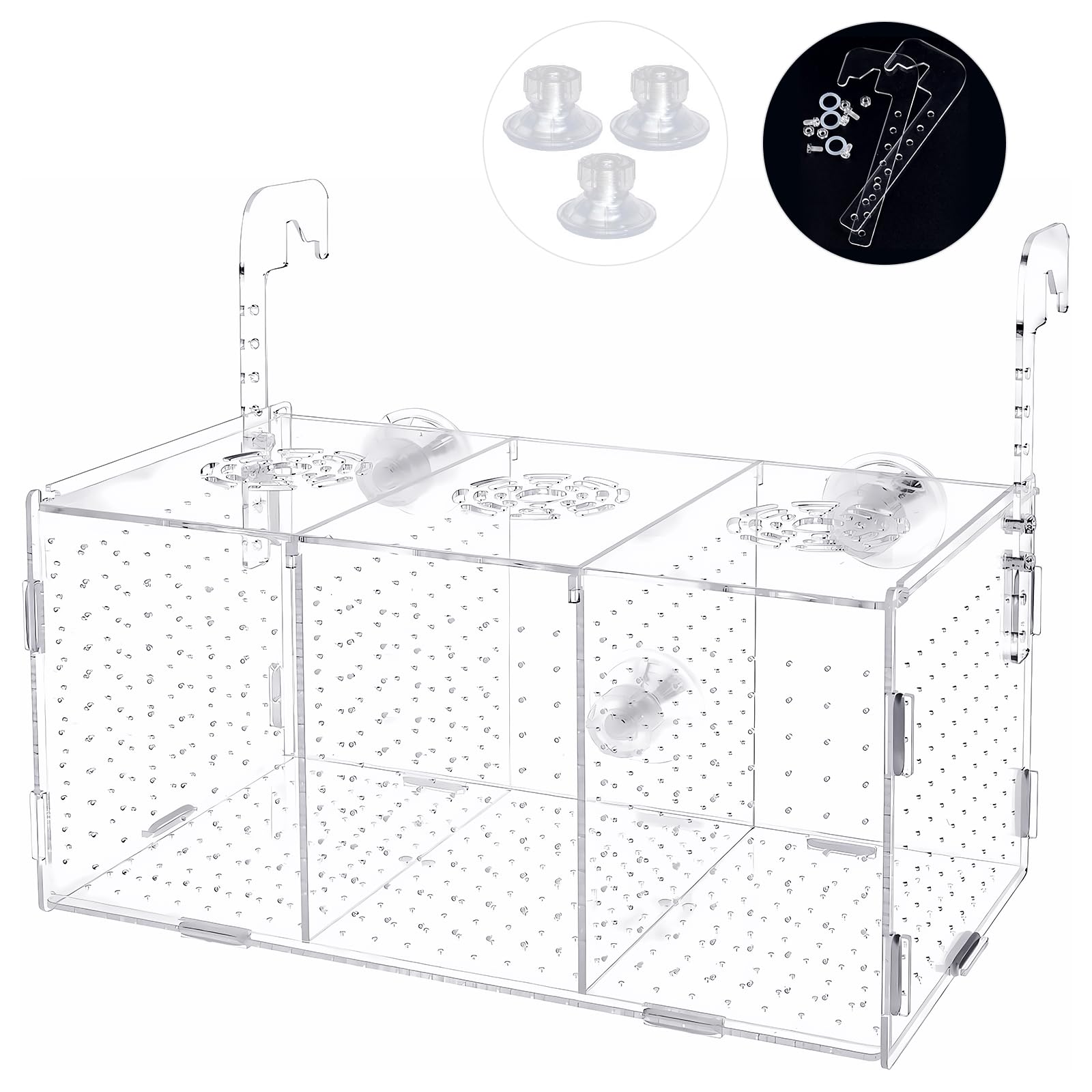 ATPWONZ Caja de cría para peces en acrílico, visión clara de la cría.