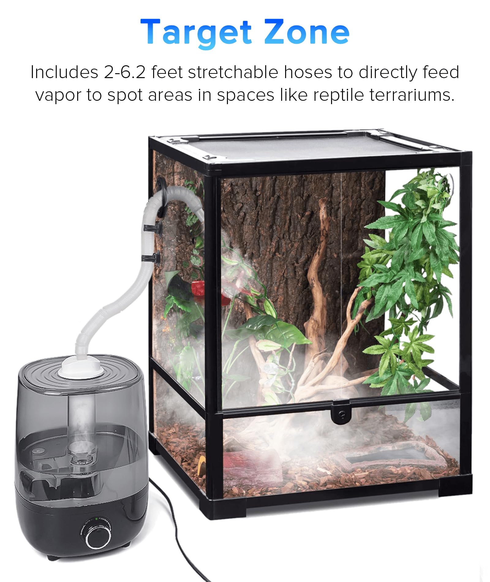 Humedecedor AUAAQ crea ambiente húmedo para reptiles y anfibios.