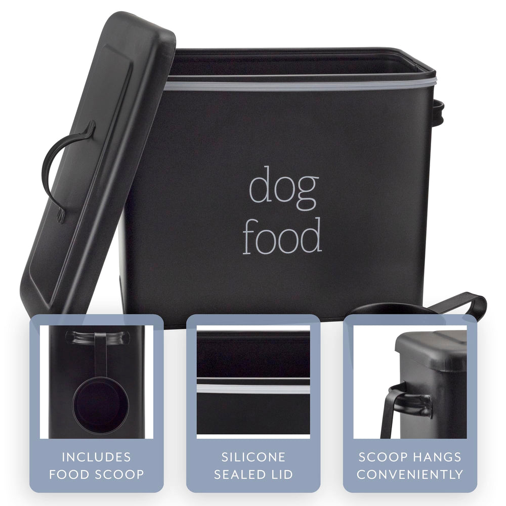 AuldHome recipiente esmaltado para comida de perros, capacidad de dos galones para almacenamiento.