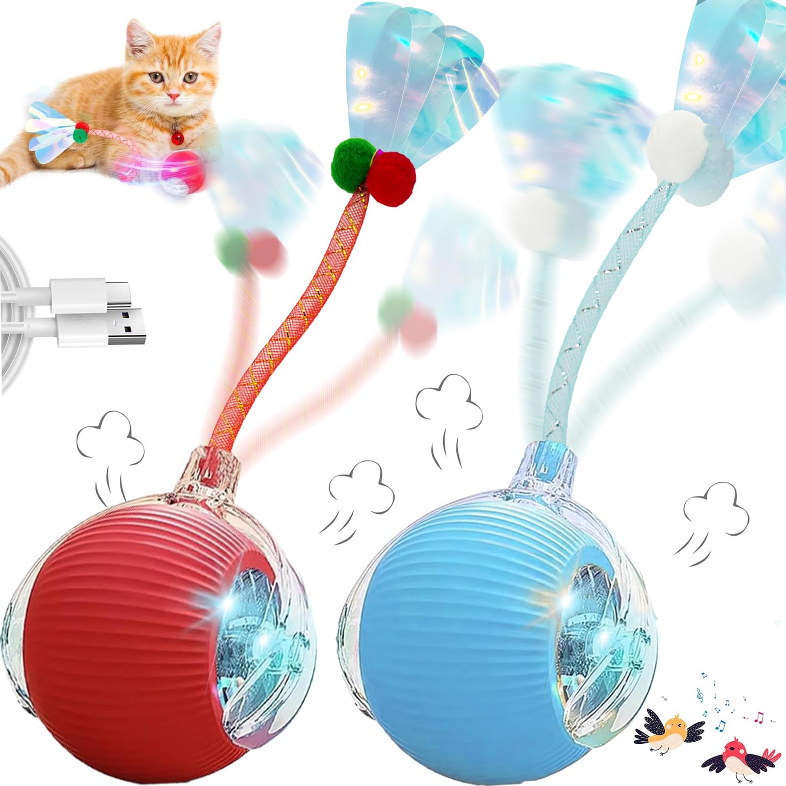 AUPJICX rápido 2.0 juguete interactivo para gatos en interiores que estimula el juego.