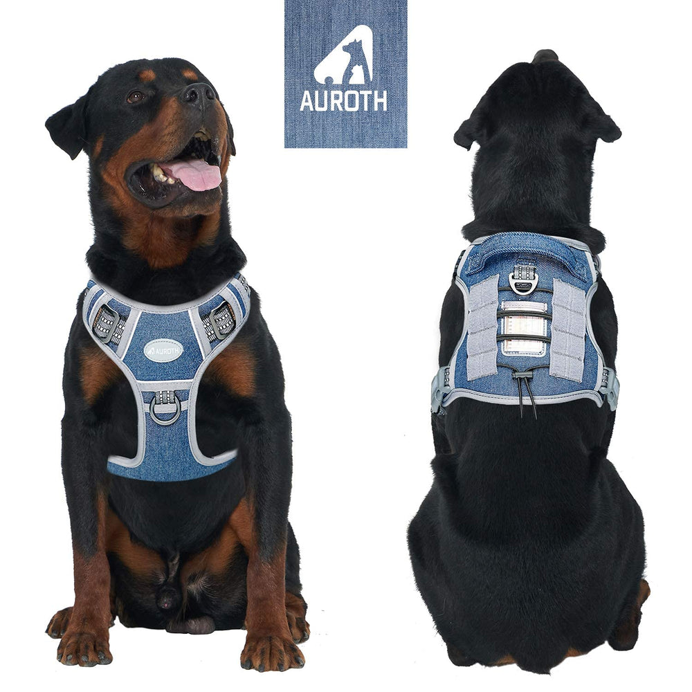 Arnés AUROTH denim azul con costuras resistentes para uso diario y entreno.
