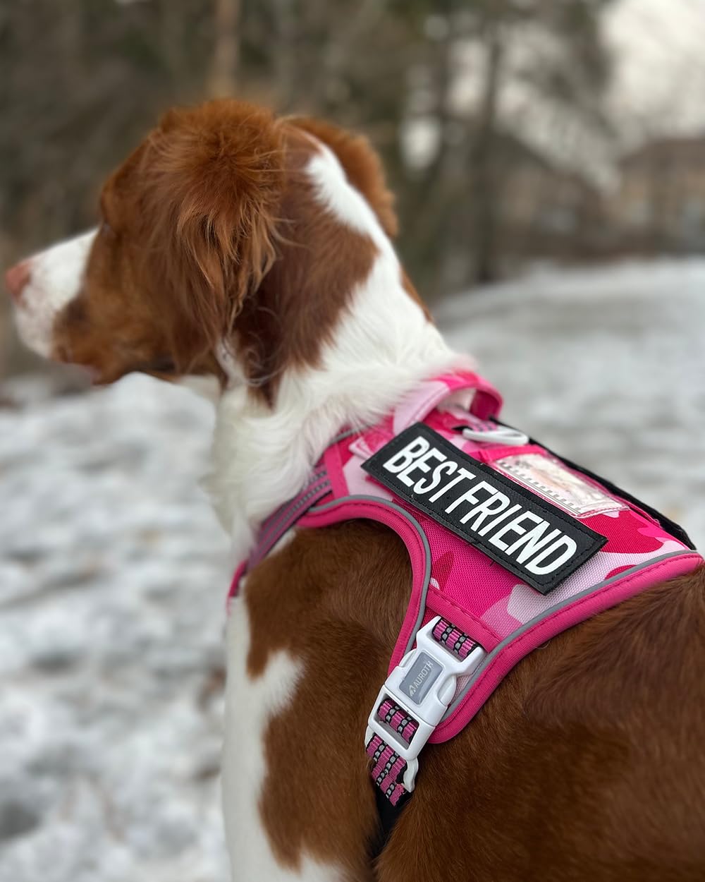 AUROTH arnés táctico rosa camuflaje, control trasero para caminatas diarias.