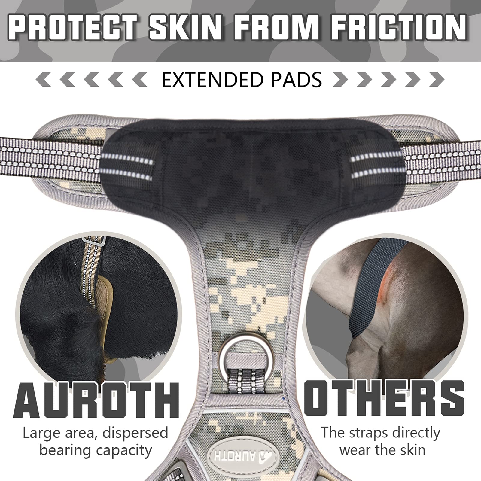 AUROTH arnés reflectivo en camuflaje gris para mayor visibilidad
