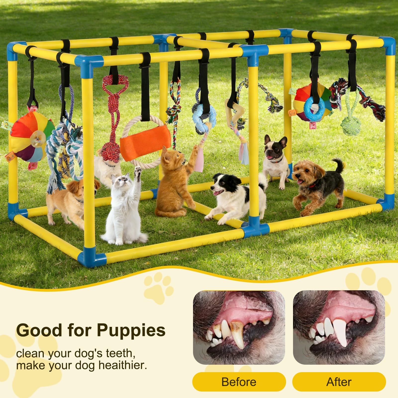Autyomo Puppy Play Gym: diseño seguro con bordes redondeados.