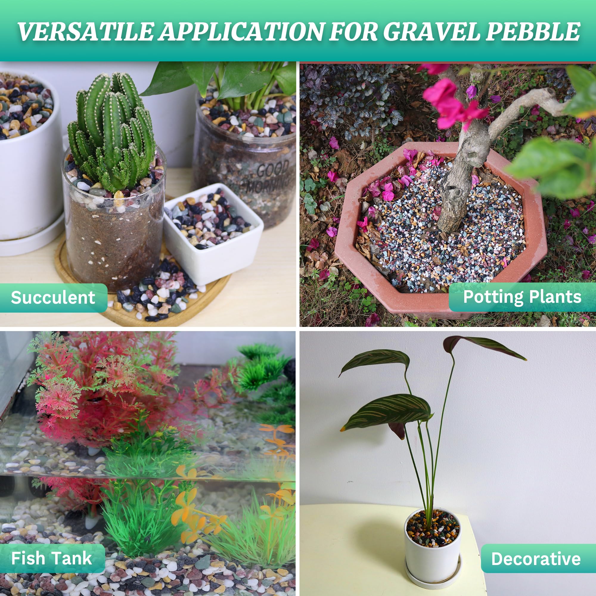 Avalution grava para acuario, versátil para jardines, senderos y arreglos decorativos.