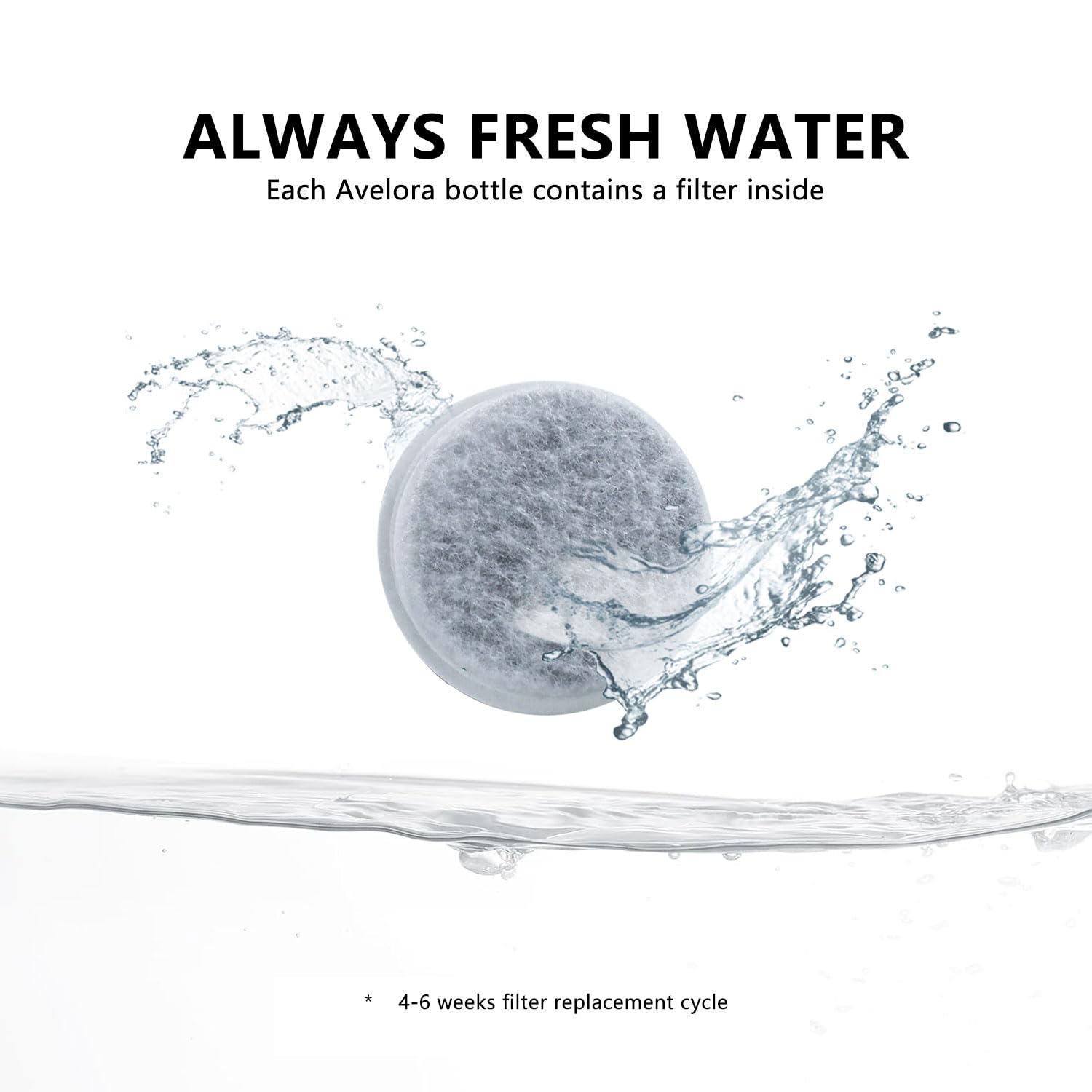 La AVELORA con filtración de carbono activado para agua fresca.