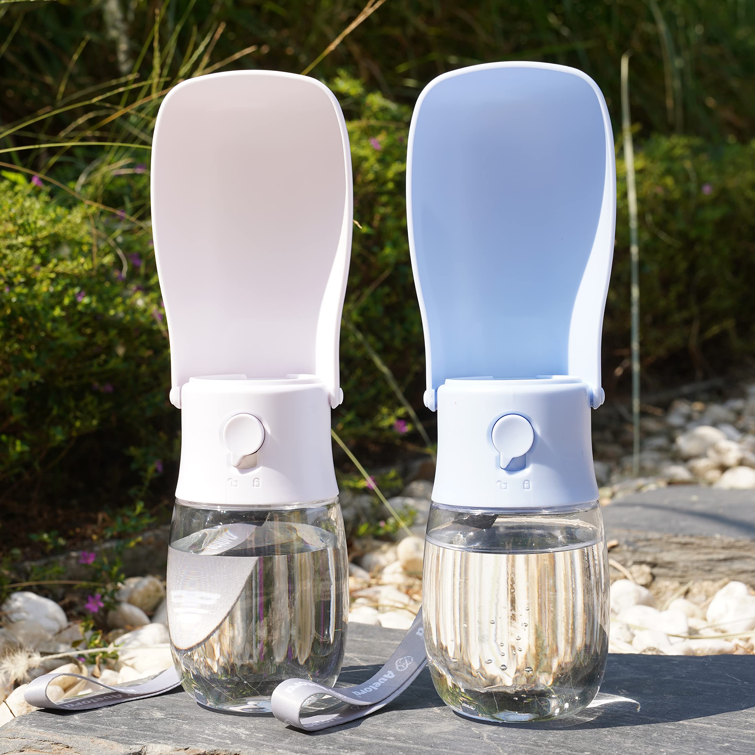 AVELORA dispensador de agua movil para mascotas, perfecto para caminatas largas.