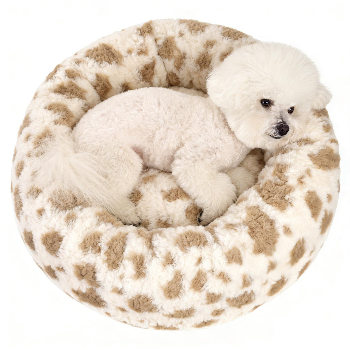 Avont cama para perro redonda, interior de espuma de alta densidad para soporte cómodo.