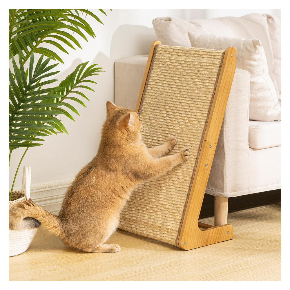 Avont rascador de sisal vertical en L de 25,6 pulgadas para gatos, protege muebles y ofrece estiramiento