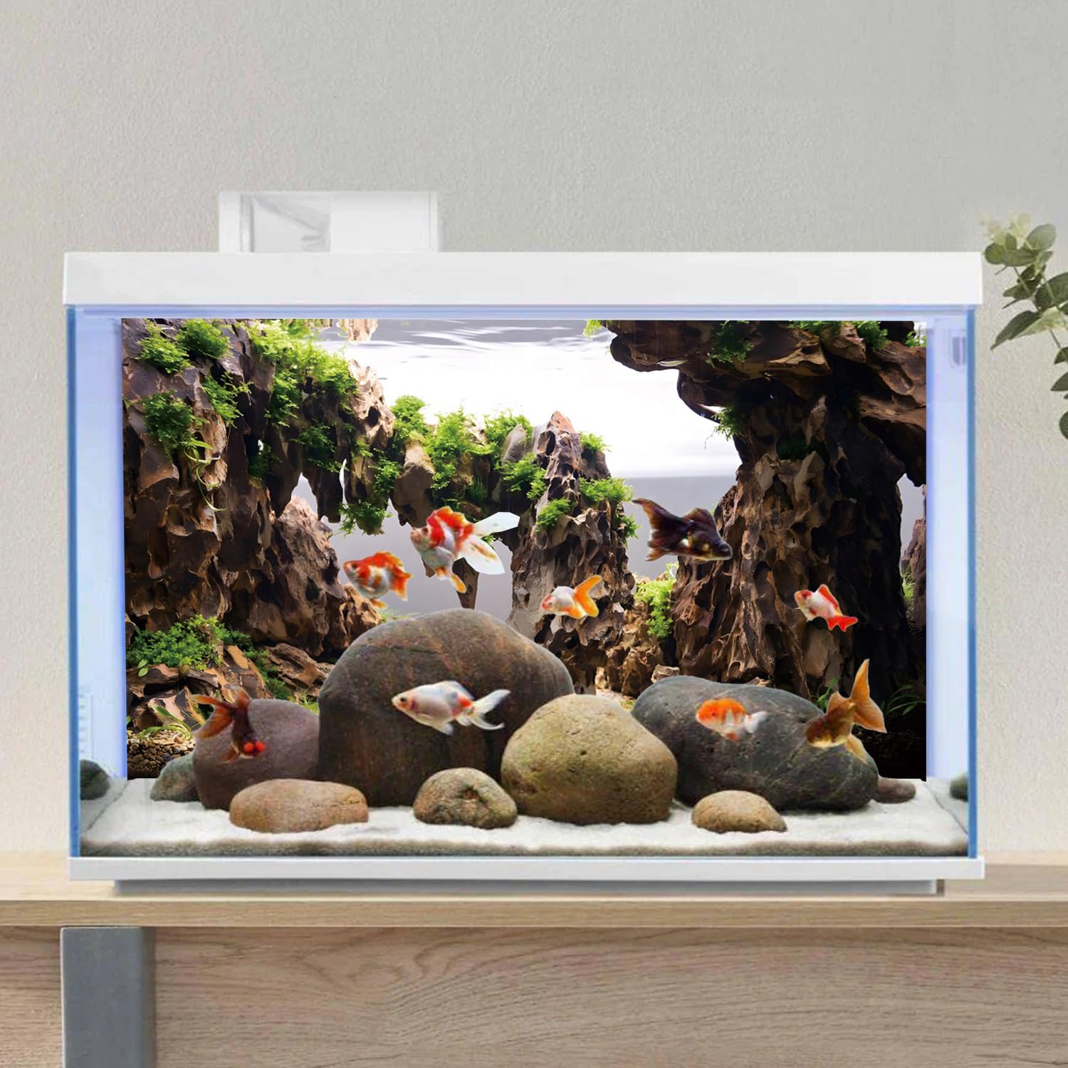 AWERT fondo acuario ambiente sereno: crea un hábitat agradable y estético para tu acuario.