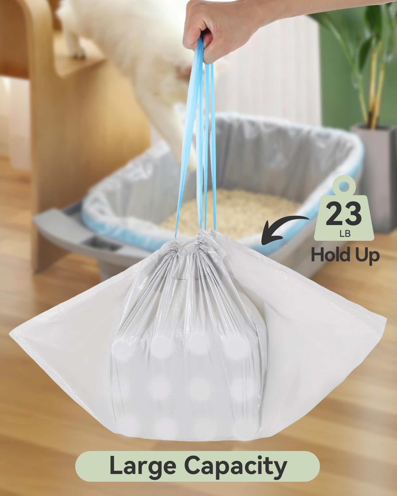 AWoHH bolsa de 23 lb de capacidad extra para residuos de arenero