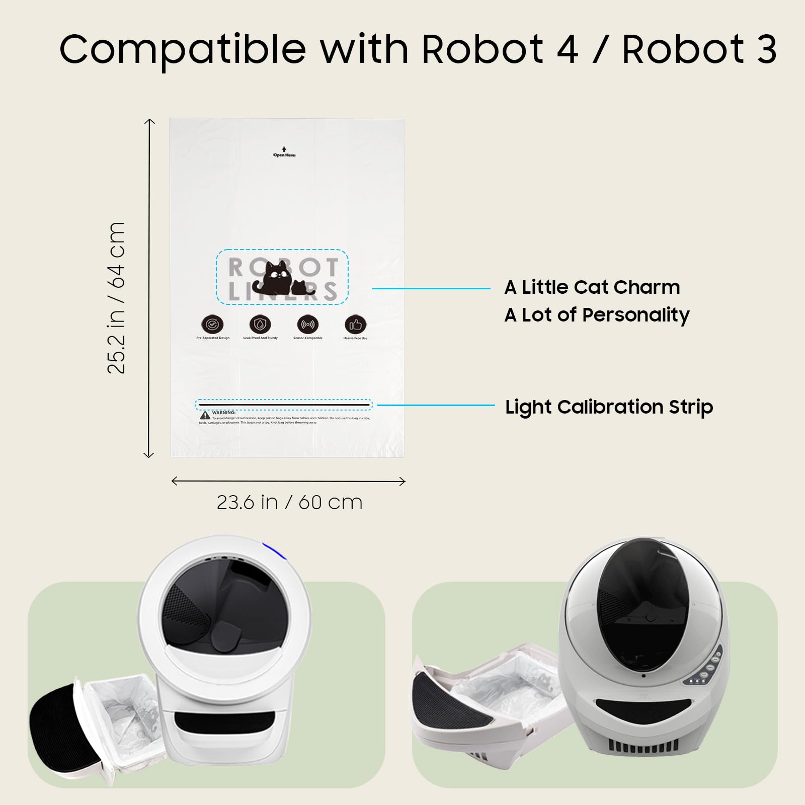 AWoHH bolsa estandar para robot de caja de arena, 90 unidades, instalación fácil.