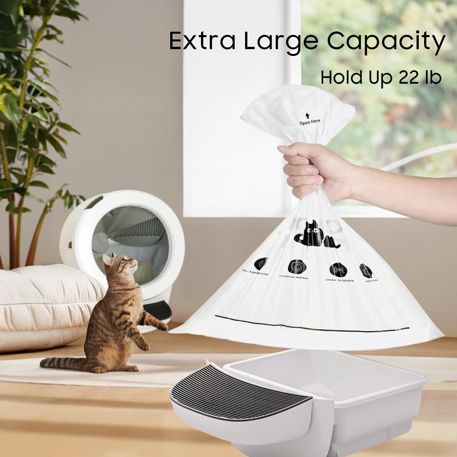 AWoHH bolsa familiar para robot de caja de arena, 150 unidades, ideal para varias mascotas.