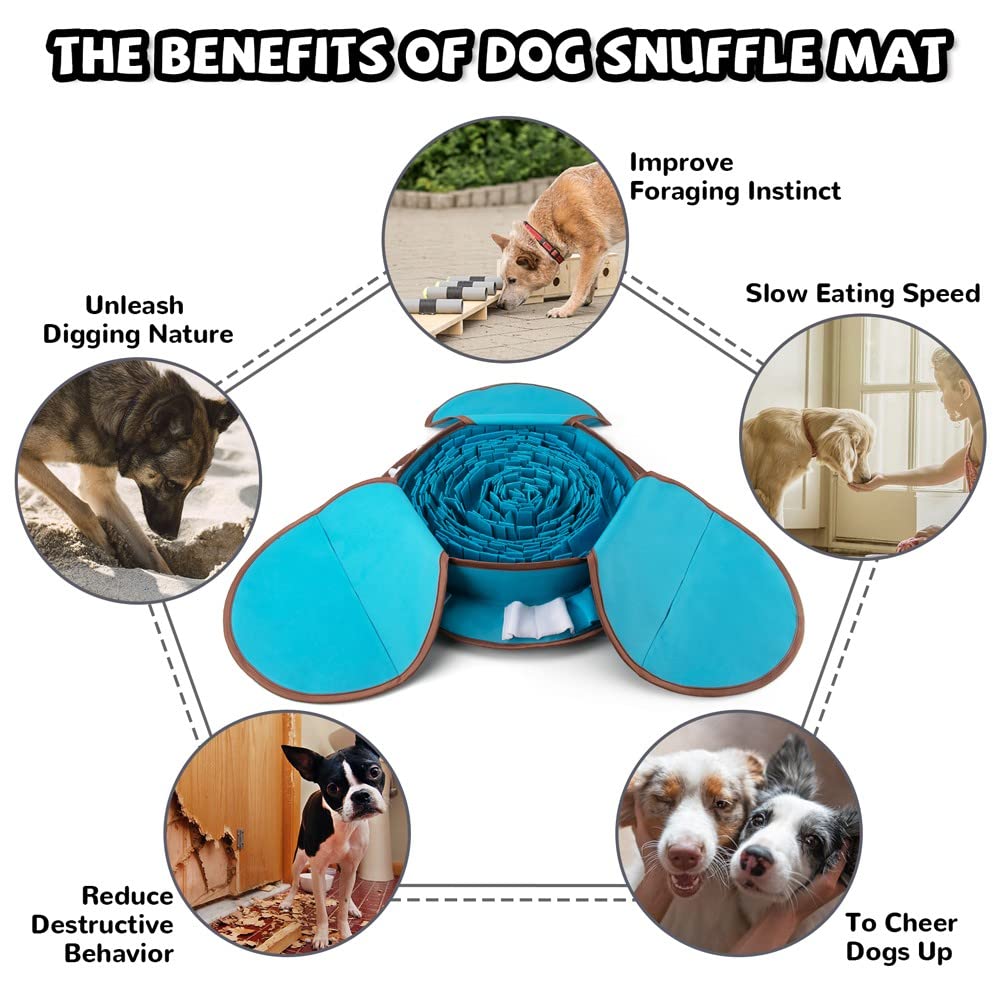 AWOOF Snuffle Mat doblado como bol, opción práctica para comer en ruta.