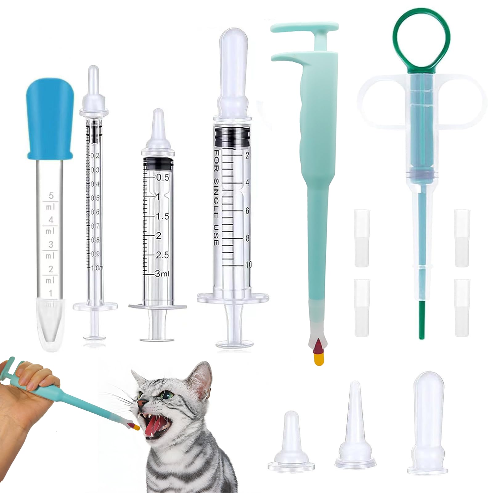 AZOFFYIU dispensador-pastillas-gato-frente, facilita administración de píldoras.