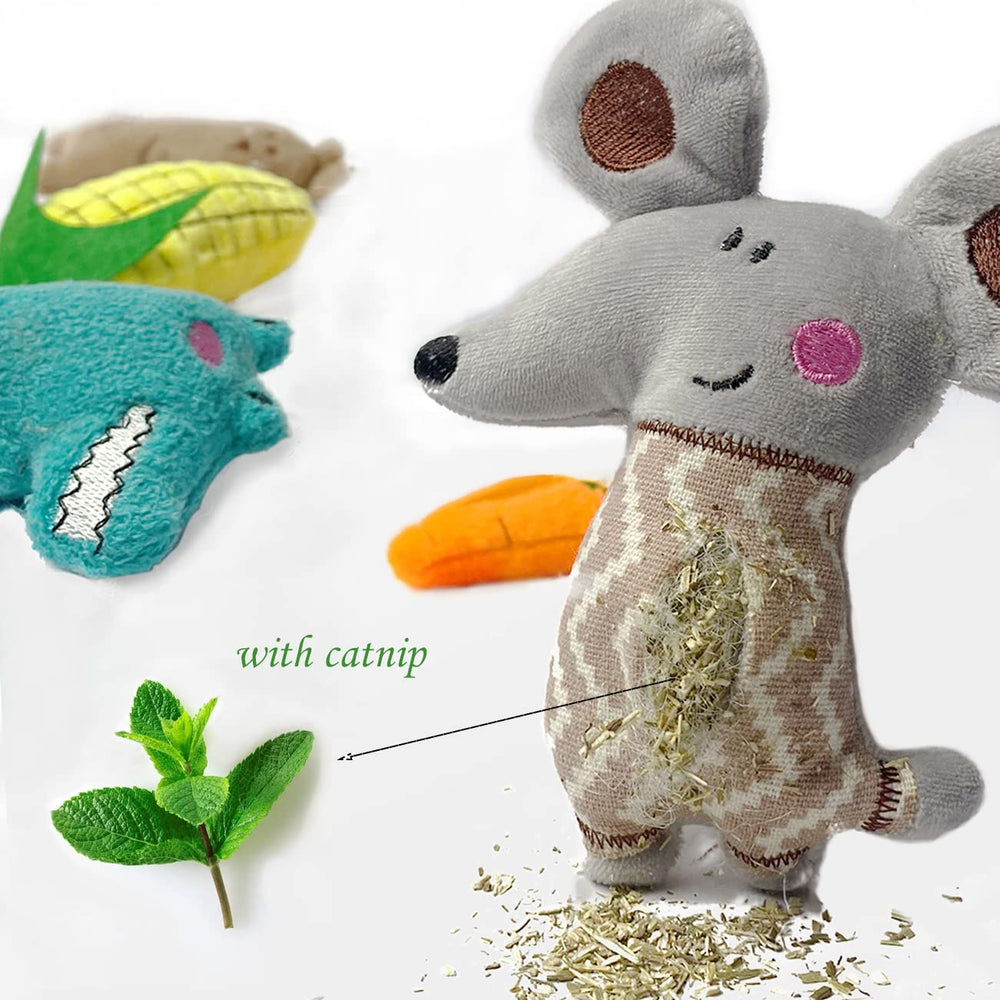 AZOFFYIU Juguete con hierba gatera: peluche suave y aroma atractivo para gatos