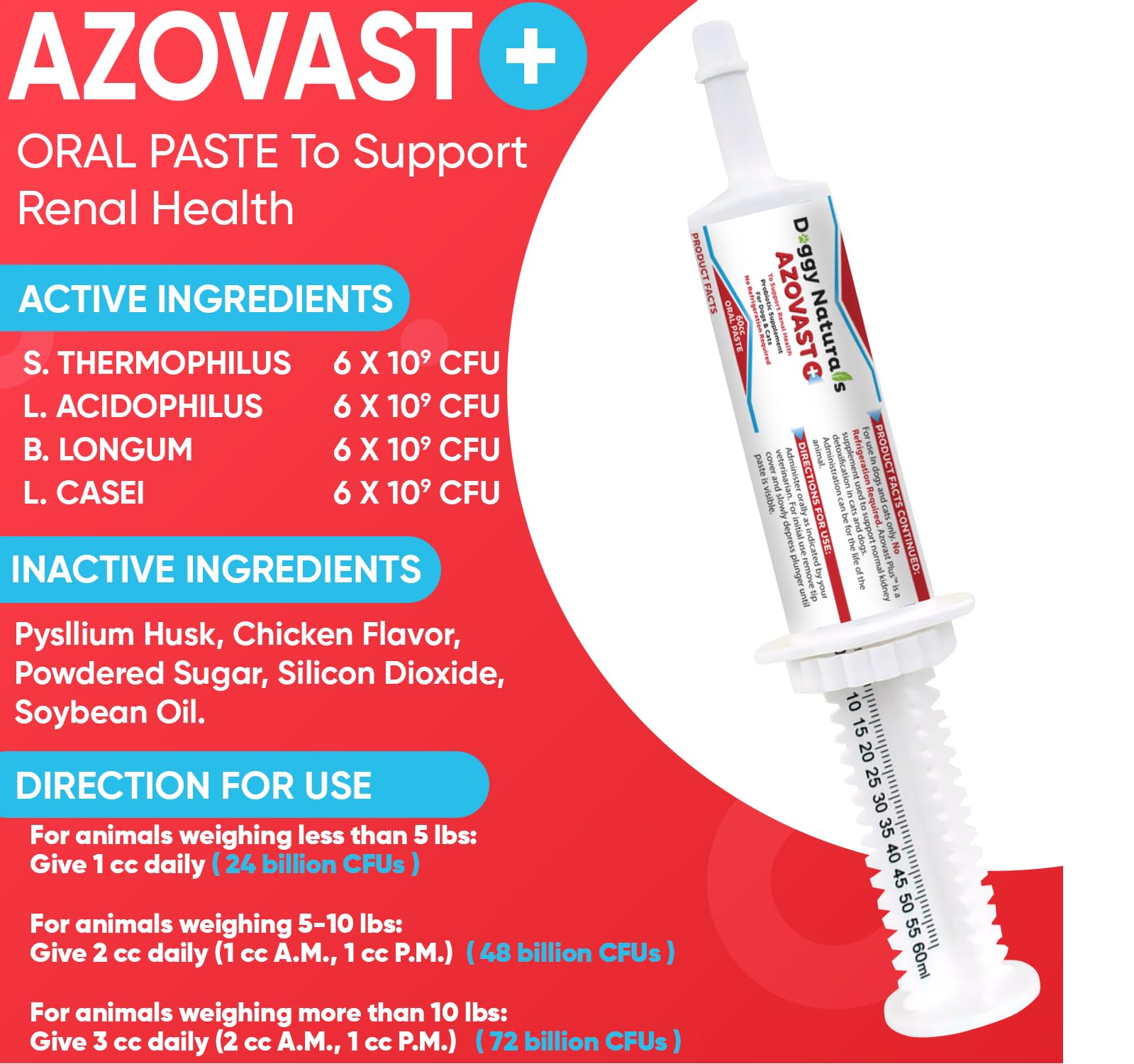 Azovast Plus probióticos para promover salud renal.