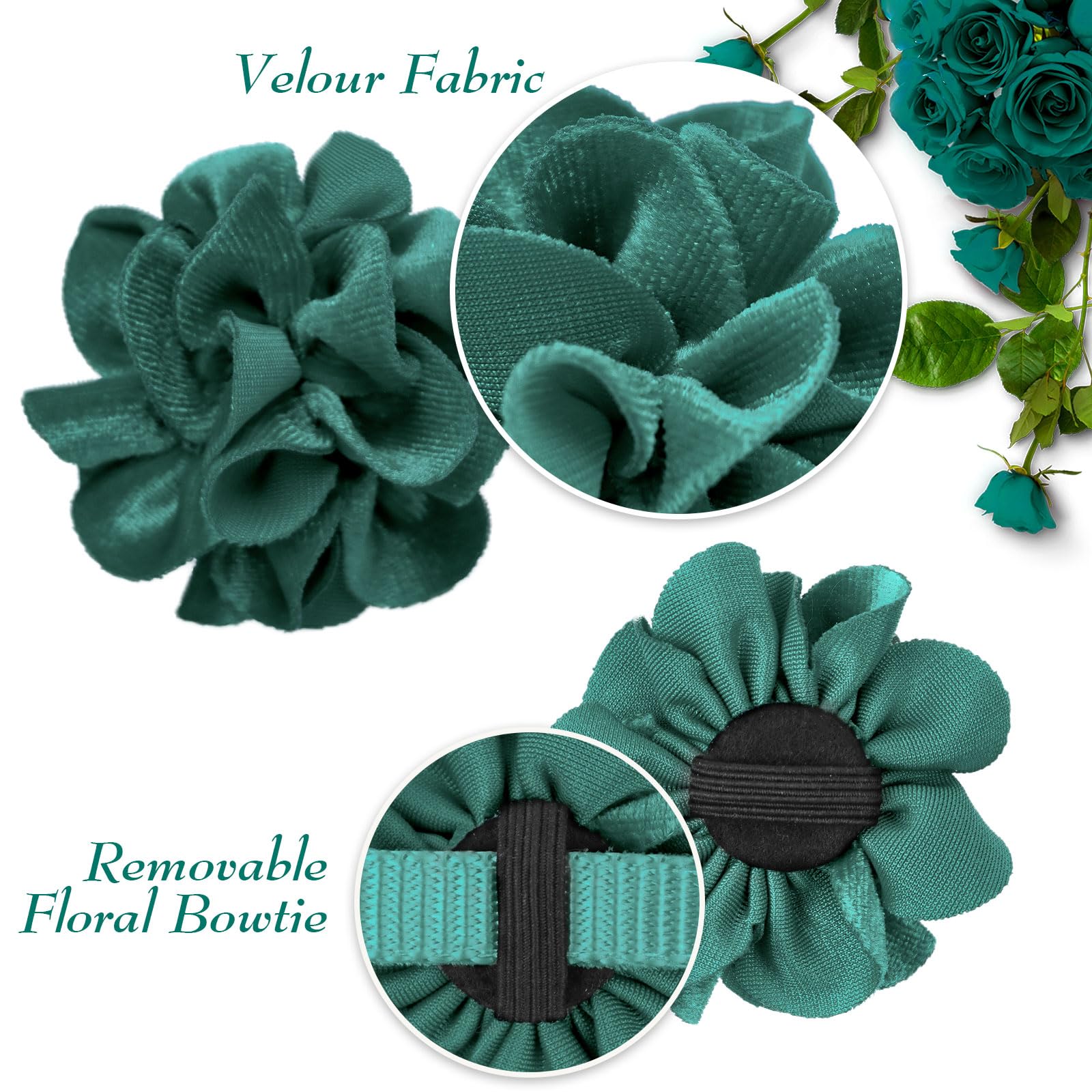 azuza collar felino de terciopelo verde, suave y cómodo para uso diario.